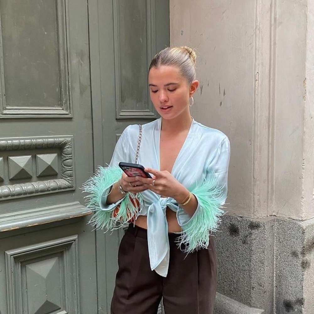 SOLD Rezek Studio Foxy Top in Aqua XS - Picture 3 of 6